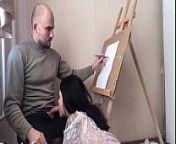 Model Deep Sucking Dick Painter while He Draws Her from সাপ কিভাবে মানুষ খায়