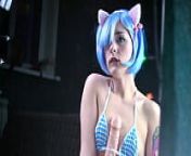 Cat girl Rem fuck her holes with this big dildo and squirts while getting orgasm - Cosplay Amateur Spooky Boogie from 18 rem