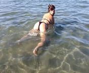 Spied, Touched and Cum on her Face on the Beach. GIRL SHOK from boujpori boob shok