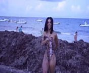 TEANNA TRUMP RUNNING ON BEACH NAKED IN MEXICO from brittany renner sex tape nude
