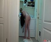 Sexy mature woman filmed when fully naked into the bathroom from curvy amateur granny exposes her naked body on hidden cam