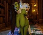 Female orc loves a rough pounding from futa ork