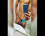 desi twink jerking off his big dick in hotel washroom from indian desi gay sex ray