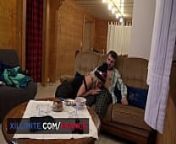 Sex in the chalet with hot blonde woman from small hot sex com