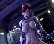 Widow riding dick with her hands tied (Animation uncensored) from anime 3d