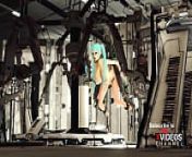 Sex in a spaceship. Space busty girl in cuffs gets fucked hard by sex robot in the lab from robot girl sex