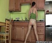 Don't tell my husband that I masturbate in the kitchen from hairy pussy t