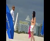 Exhibitionist Wife 46 - My Russian friend Tatiana Flashing Her JUICY TITS and SHAVED CUNT on Public Beach! from milky quest ii part