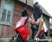 Biker girl masturbates on her red motorcycle from roja porn video