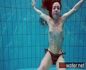 Bouncy booty underwater Katrin from nude boobs show swimming pool