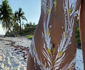 Shining bodyart on perfect naked body from peeing mania nued beach
