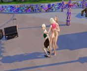 Три блондинки трахались на площади, а потом трахнули прохожего from streetpass mii plaza hentai sexy