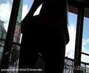 teen jete glass dildo on my balcony my helping hand to squirt surprise from hand co