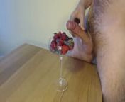 Berries and Cream, Cum on Food from gay cum in food