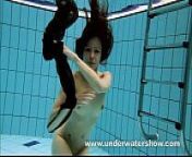 She enjoys swimming with her big boobs in the pool from azov boys nudist sport
