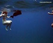 Sea adventures on Tenerife underwater from girl yacht