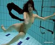Kristy in a see through dress underwater from teen shower solo