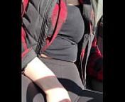 Teacher in leggings gets off in car at lunch from hand down her yoga pants masturbating