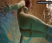 Big titted Dashka bounces body underwater from underwater candid teen bikini