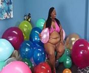 Aminah Gorges On Whip Cream-Fingernail Pops Balloons from ssbbw facesitting ssbbw pops a ballon