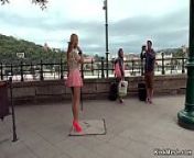 Busty blonde butt plugged in public from isabella clark busty blonde
