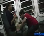 Sex in Commuter Train from public twink