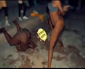 Crazy girls twerking nacked on the road from road dance