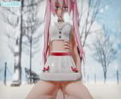 Keep your Cock warm inside Miku from cartoon snow with fucking