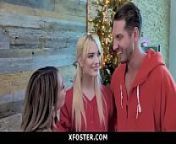 Cute Foster Teen Joins Parents for Threesome on Christmas - Kat Dior , Kenna James from step mom joins cute lesbian watching movie