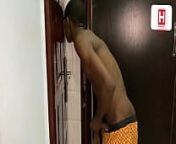 Horny houseboy masturbating and watching sexy bitch in the shower from black ashaow hot naked bathing