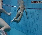 Andrea and her hottie Monika enjoying swimming pool from andrea kiewel pool