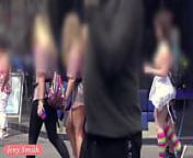 Funk City - Jeny Smith walks in public in transparent dress without panties from sexy walking dress