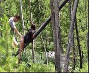 Caught my girlfriend getting fucked by other camp counselor from outdoor caught
