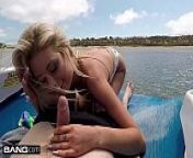 Teen Victoria Steffanie rides dick on a public boat rental from steffany