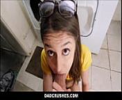DadCrushes.com - Petite Teen Stepdaughter Catalina Ossa Family Fucked On Top Of Washer And Dryer By Stepdad POV from catalina gonzalez