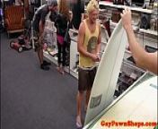 Surf pawnee banged by brokers for extra money from surf gay vid