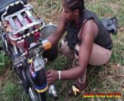 AFRICAN HOUSE WIFE CAUGHT CHEATING ON HER HUSBAND AS SHE WENT TO WASH MOTORCYCLE - THE GANGSTER EAT HER PUSSY WITH BIG MONSTER COCK from ibat