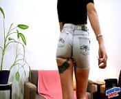 Super Tight Denim Shorts on Round Ass and Puffy Pussy Teen from denim shorts mp4