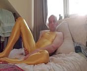 Yellow shiny spandex from leggind spandex