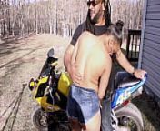 Layla Perez gags on Don Whoe dick on his motorcycle Super Hot Films from kingfame stroke dick on motorcycle