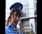 Subtitled Japanese public nudity miniskirt police striptease from big ass naked police