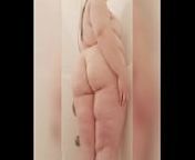 Gorgeous BBW Julie Jiggles Fat Ass Shower from fat belly jiggling outside