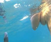 Amazing public beach water fuck with underwater blowjob from blowbang wife beach