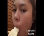 Asian girl sucking banana for fun from girl deepthroats banan