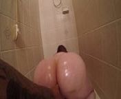 Marcy Diamond getting fucked with a beer bottle in the shower from beer in ass