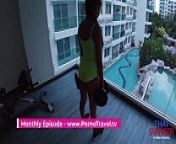 Hot Asian doing exercise yoga from naked traveler yoga