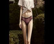 Lingerie models under the cherry blossom trees from girl korean nude lookbook underwear