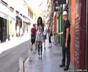 Spanish beauty fucked on the streets from walking without dress women
