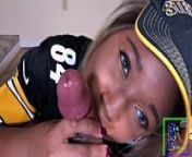 Nina Rivera is the BIGGEST Steeler Fan and Celebrate a win with a BJ 1/2 from african black and biggest