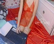 girl is doing her homework in a see-through outfit from deber sex bhabira